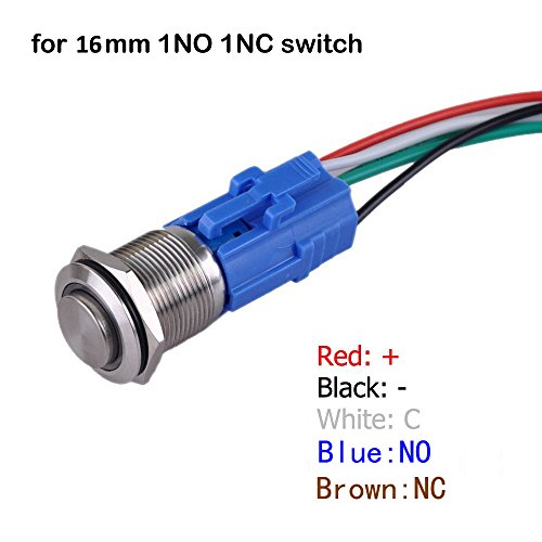 Штепсельная вилица ключа WerFamily, Конектор кабели за 16-мм Кнопочного за включване/изключване 1NO 1NC (опаковка