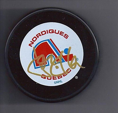 Джо ЧИРЕЛЛА подписа шайбата КВЕБЕК NORDIQUES - за Миене на НХЛ с автограф