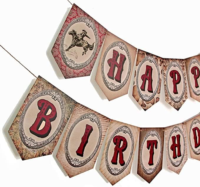 Каубойски Банер За Рожден Ден, Знак за партита в Стила на Дивия Запад за Рожден Ден, Дървена Табела За Навес,
