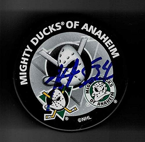 Курт Зауэр Подписа Сувенири шайбата Анахайм Дъкс - за Миене на НХЛ с автограф