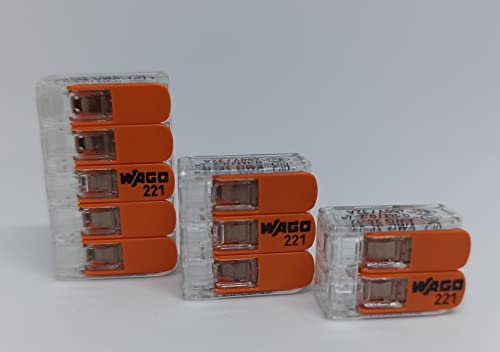 WAGO 221 Рычажные ядки 75 бр. Съединител за кабели + 25 бр. на основата на продуктова гама с калъф (25x) 221-412,