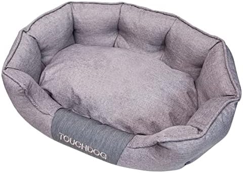 Touchdog Concept-Bark Водоустойчив Овални Легло за кучета от Премиум-клас, Средно Сив