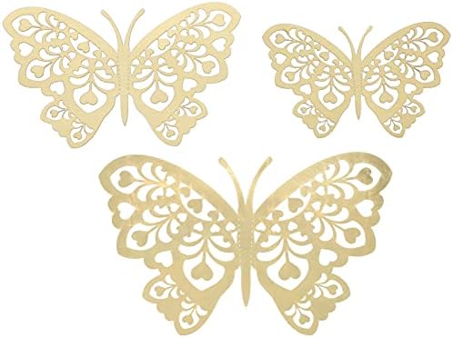 TOYANDONA 12 бр. 3D Стикери За Стена с Пеперуди, Златни Стикери за Стена с Пеперуди, Издълбани на Стената Художествени