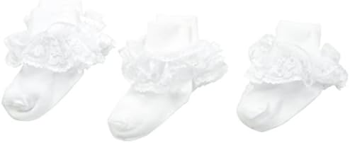 Чорапи Джефрис, Елегантни Дантелени Чорапи за малки Момичета, 3 чифта В опаковка