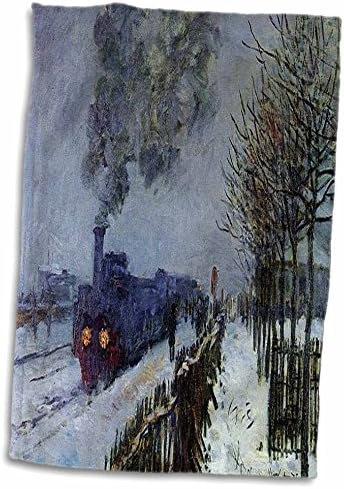 Триизмерно изображение на известната картина на Моне Влак в снега - Кърпи (twl-80521-1)