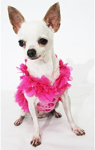 Вязаное на една Кука Розова Рокля За Кучета С Перлата на Цвете, Уникални Облекла За Домашни Любимци 14F (Среден