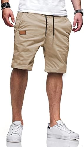 JMIERR Мъжки Ежедневни Панталони - Памучни Летни Плажни къси Панталони За голф От Еластична кепър лента през