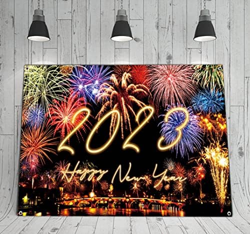 Голям Банер с Надпис честита Нова Година 2023, 6x3,6 фута, 2023, нова година Фон На партита, честита Нова Година,