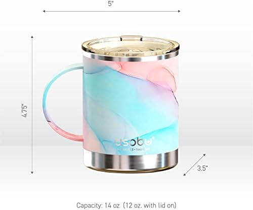 Кафеена чаша asobu Ultimate с Керамично Вътрешно покритие от Неръждаема Стомана и медна облицовка с Двойни стени,