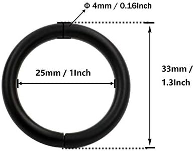 Tianbang Черно О-пръстен с вътрешен диаметър от 1 инч, несварное Опаковка от 10