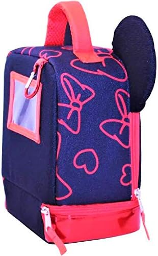Чанта за обяд Disney Minnie Mouse с Две отделения, Утепленная Уши и Бантиком, Червена / Един размер