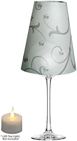 Лампион от Пергамент Чаена книжа на Royal Designs за вино, чаши за вино, Портокал Пеперуда, Комплект от 6
