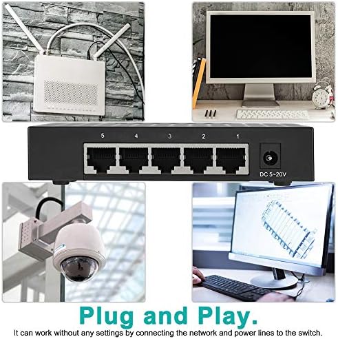 Gigabit Ethernet, 5 порта, за Бърз мрежа Gigabit ethernet комутатор 10/100/1000 Mbps Мрежов хъб Ethernet LAN,