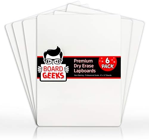 Board Отрепки 6 Премиум Малка дъска за сухо изтриване 9 x12 - Портативна дъска за сухо изтриване на колене, Мобилна бяла дъска - Бели дъски за студенти - Малка бяла дъска | d