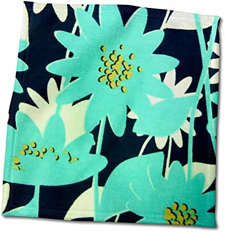 Кърпи 3dRose Florene Абстрактни цветен модел - Тюркоазени Ботанически - twl-24023-1)