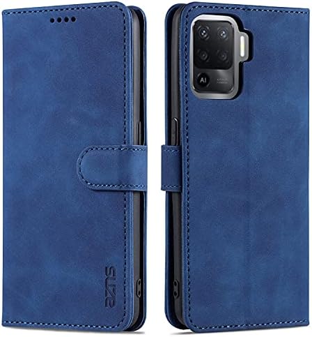 Калъф за мобилен телефон от Oppo A94 (4G), Защитен калъф-портфейл от естествена кожа с панти капак, Кобур с