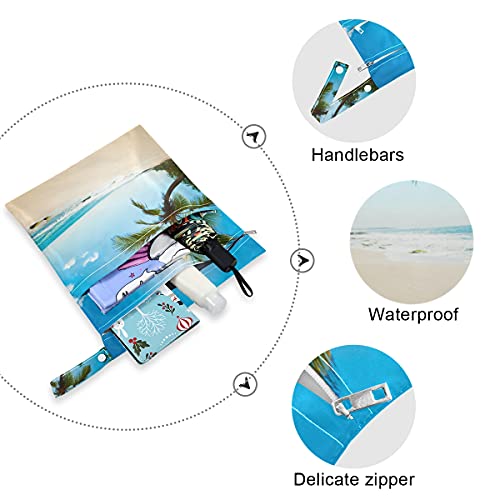 чанта за влажни сушене xigua Palm Trees, 2 опаковки, Водоустойчив Подвесная Тъканно Чанта-Органайзер за Пелени