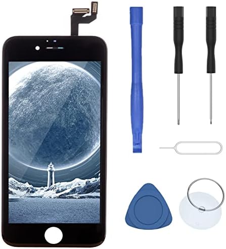 Черен с Инструменти за ремонт на iPhone 6s 4,7 Инчов LCD екран Дигитайзер, Смяна на Сензорен екран, Пълен Комплект
