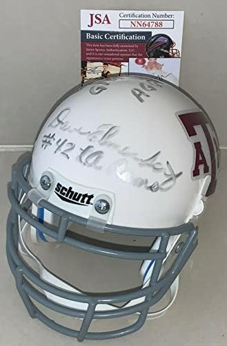 Мини-каска Дейв Elmendorf LA Овни с автограф от Texas A&M Aggies с автограф CHOF JSA - Мини-каски NFL с автограф
