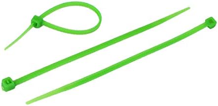 X-DREE Зелена найлонова самоблокирующаяся кабелна намотка, на основата на ципове, колани Ширина 3 мм, 100 бр (Автоматично кабели от найлон, околна среда за кремообразных