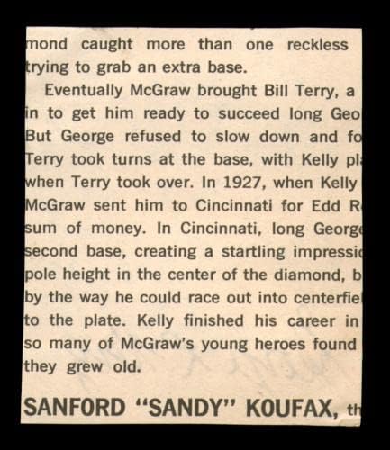 Снимка на Джордж Кели с Автограф На страницата на списание 3x3 Инв New York Giants 213668 - Списания MLB с