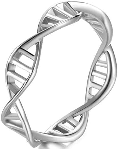 ДНК Молекула от Неръждаема Стомана С Двойна Спирала Структура, Сватбена Обещание, Юбилейна Пръстен
